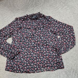 (NWOT) BCX/Size: L/ Red floral longsleeve blouse